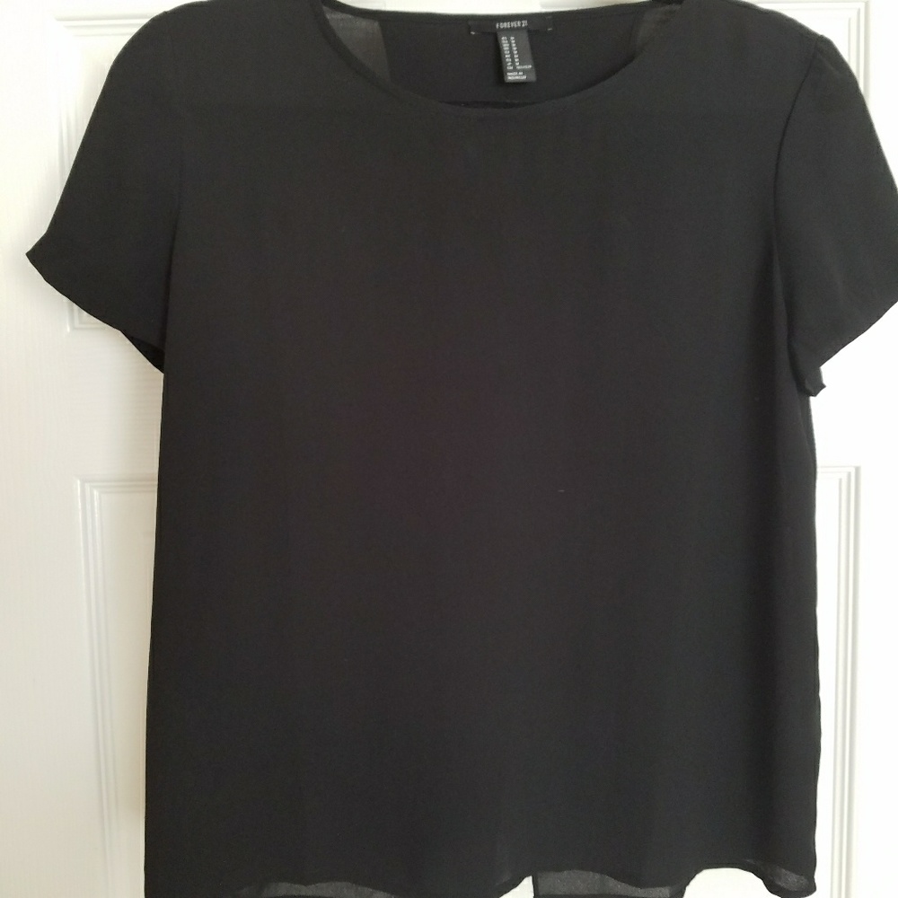 Forever 21 black chiffon blouse